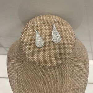 Elegant Silver Sparkle Teardrop Earrings